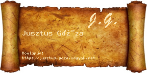 Jusztus Géza névjegykártya